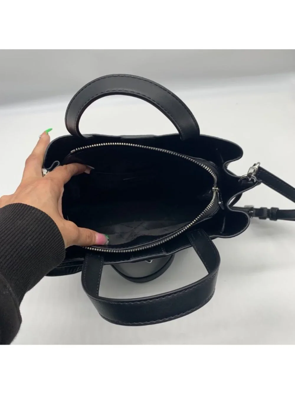 Michael Kors Black Emilia Small Pebbled Leather Satchel Bag